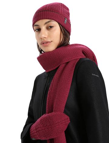 Cherry / Espresso Icebreaker Unisex Merino Waypoint Beanie Men's Hats | AU 1092HAPK